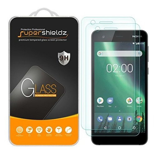 (2 Pack) Supershieldz Para Nokia Vidrio Templado 2 Protector