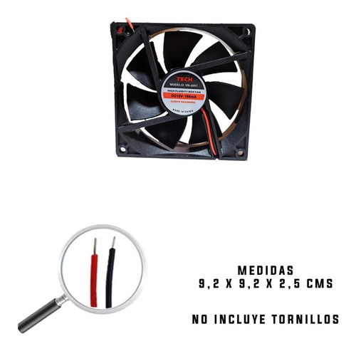 Ventilador 12v 9,2x9,2x2,5 Cms / Eleco