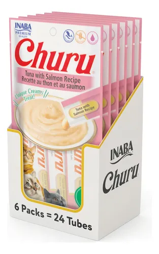 Kit 6 Unid Gatos Churu Atum E Salmão 14g X 4 = 56g