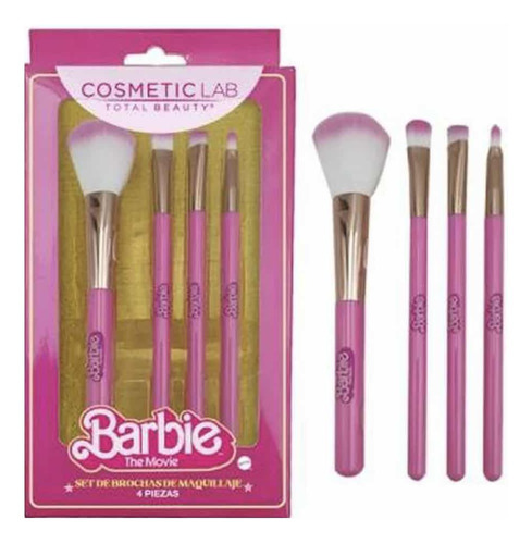Set De Brochas Maquillaje Barbie Makeup Barbieland Cosmetics Color Rosa