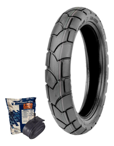 Kit Pneu 90/90-19 Dianteiro Vipal Tr400 +camara Mj19 Gulfair