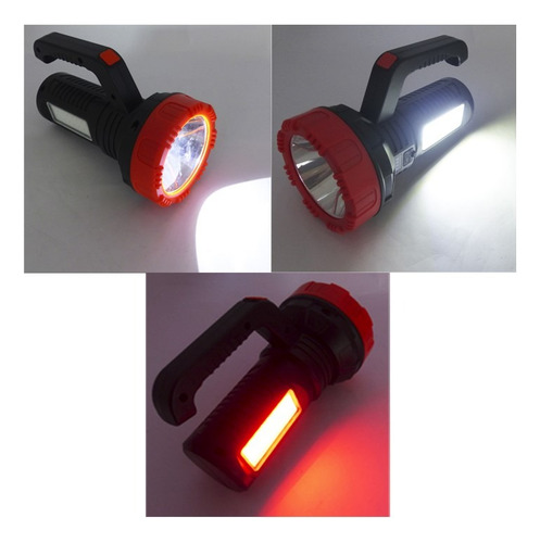 Foco Recargable Led + 2 Cob Baliza Y Linterna