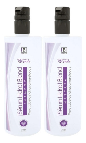 Kit Sérum Hidrat Blond Inblue Shampoo Máscara Matizadora 1l