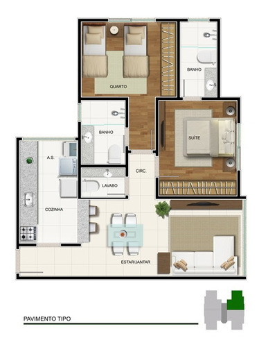 Imagem 3 de 15 de Apartamento 02 Suítes Bairro Prado - 5043