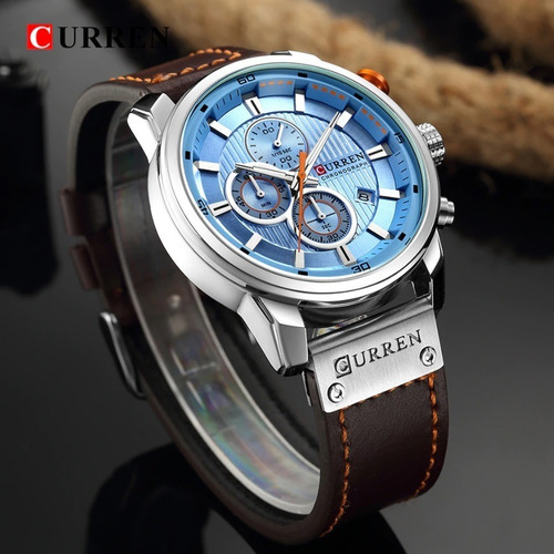 Reloj Hombre Lujo Curren 8301 Cuarzo Correa De Cuero