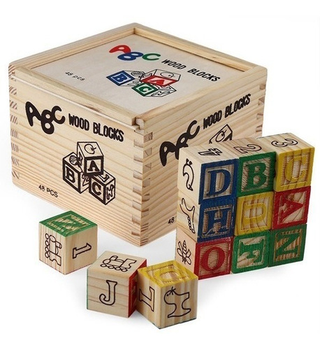 Juguete Didáctico Cubo De Madera X 48 Piezas