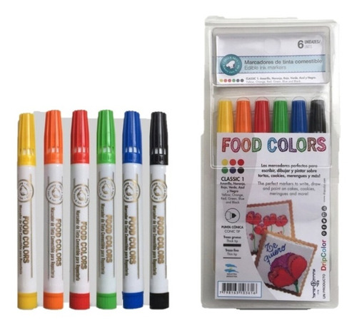 Pack X 6 - Marcadores Tinta Comestible - 6 Colores