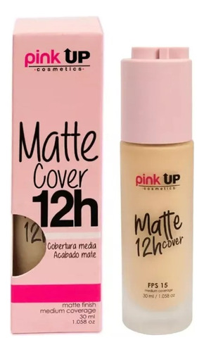 Base De Maquillaje Alta Cobertura Matte Cover 12 Hrs Pink Up