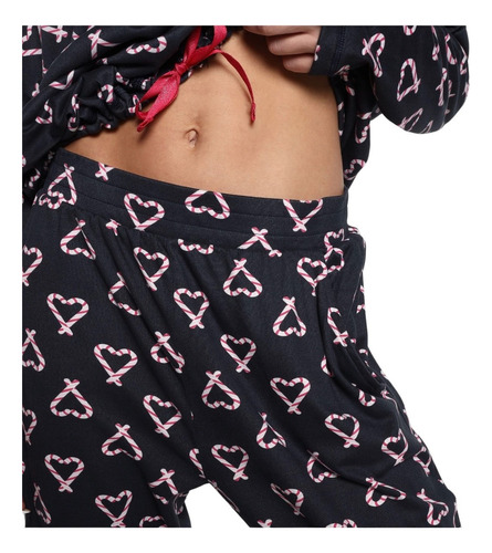 Conjunto De Pijama Dama Suave Tela Tops Bottoms Bastones