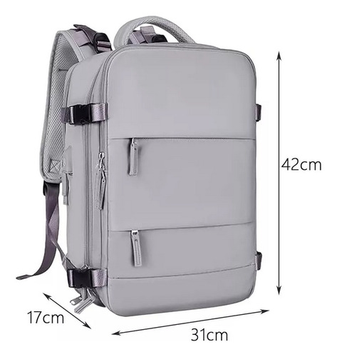 Mochila Viaje Expandible Con Usb Viral Para Cabina De Avión