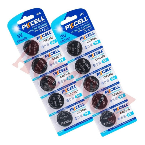 10 Pilas Cr2450 De Litio 3v Cr-2450 De Tipo Boton