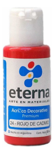 Acrílico Decorativo Premium Eterna 24 Rojo De Cadmio 50 Ml