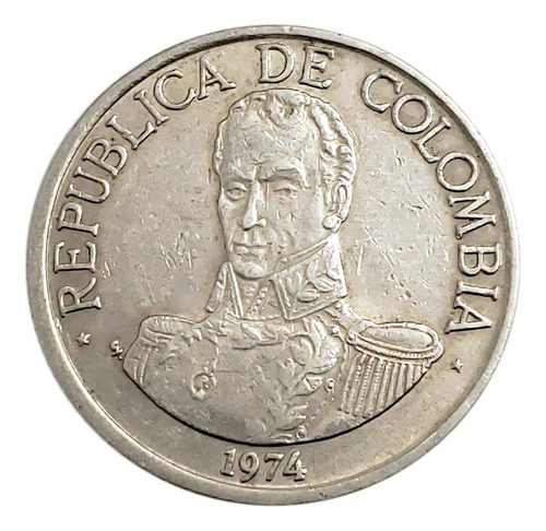 Moneda 1 Peso 1974 Colombia Pieza 2718