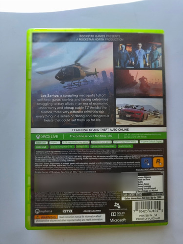 Gta V Grand Theft Auto V Xbox 360 (Usado)