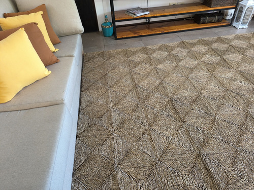 Alfombra Seagras 210x300 Cm Ancho 210 cm Color Yute Diseño de la tela Geométrica Largo 300 cm