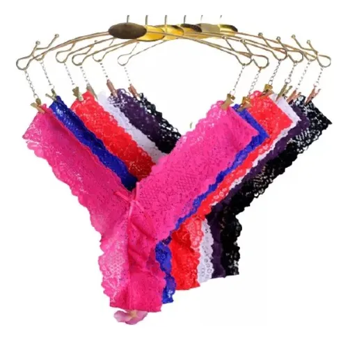 Pantys En Encaje Super Suave Kit X 3 Fucsia, Azul Y Blanco
