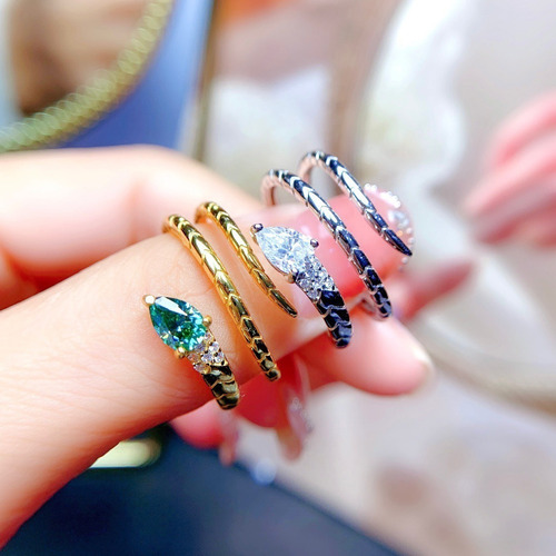 Anillo Serpiente Snake Trendy Ajustable Baño Oro