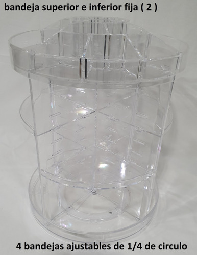 Imagen 10 de 10 de Organizador Maquillaje Gira 360* Acrílico Transp.ajustable