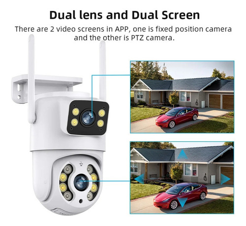 Cámara De Vigilancia Con Wifi, Lente Dual,8mp,ip