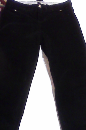 Cook Pantalón Chupin Elastizado En Tela Gamuzada Negro Talle