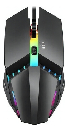 Mouse Gamer K3 1600 Dpi Retroiluminado Calidad Color Negro