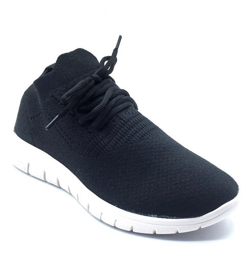 Imagen 1 de 8 de Zapatillas Elastizada Cordón Mujer Urbana Tela Plataforma