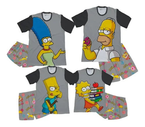 3 Pijamas Familia Simpson Combo Set X3