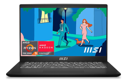 Laptop Thin & Light Msi Modern 14 C7m-408mx Ryzen 5 7430u Negro