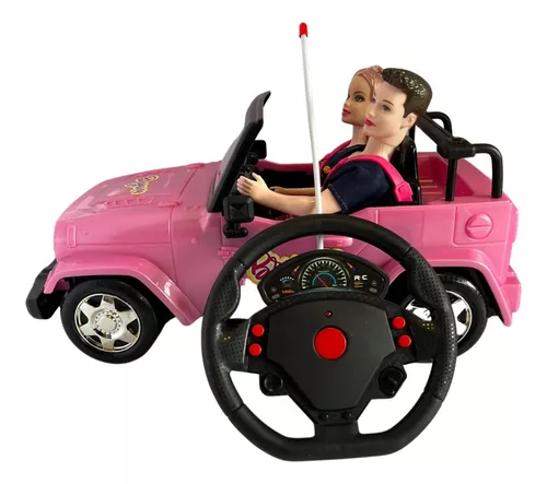 Carrinho da Barbie Rosa Controle Remoto c/ 3 Funções - Shop Macrozao