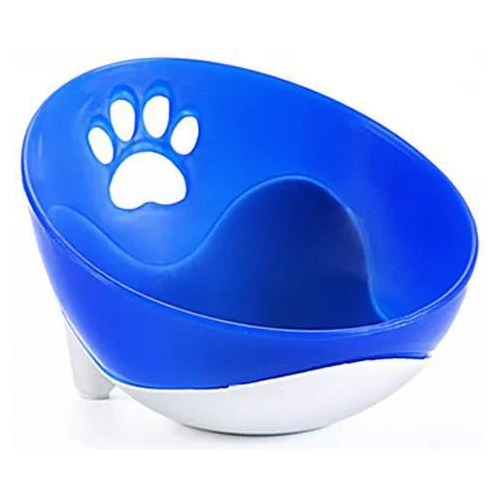 Comedouro Granplástico Inclinado Cães Gatos Truqys Pets Azul