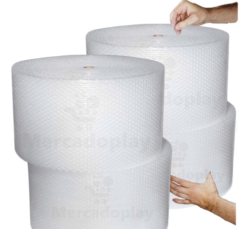  (4) Cuatro Rollos Plástico Papel Burbuja De 30cm X 50 Mts 