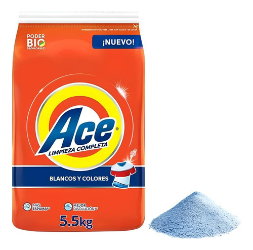 Detergente En Polvo Lavandería Ace Limpieza Completa 5.5kg