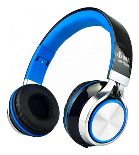 Headfone Super Bass Hm-750mv Preto E Azul - Infokit