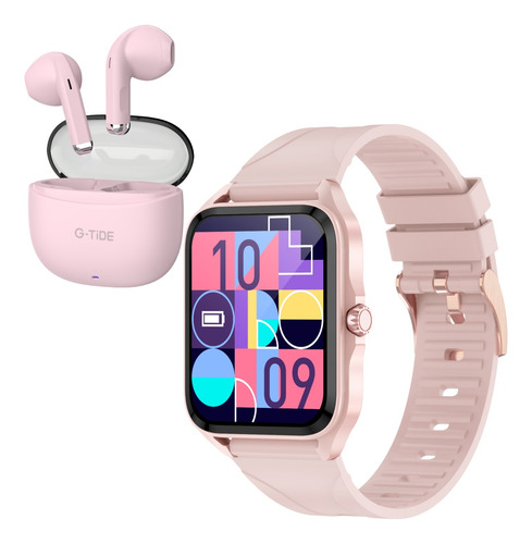 Reloj Inteligente G-tide Q1,puede Hacer Y Recibir Llamadas,grabar Datos,ip68,equipado Con Auriculares Inalámbricos Hifi L21,para Ios Y Android,rosa