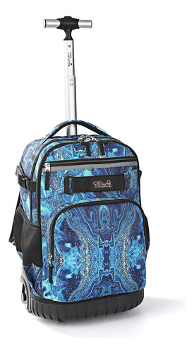 Mochila Con Rueditas Grande Tilami Diseno Azul