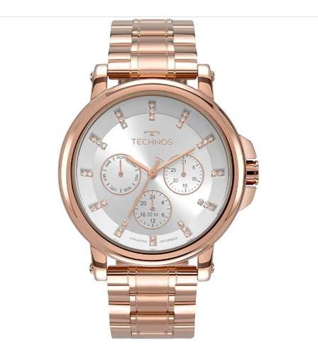 Relogio Technos Feminino Rose Multifunçao Strass 6p29akw/4k