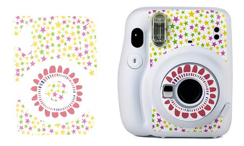 Adesivo Para Câmera Instax Mini 11 Estrelas Fundo Branco