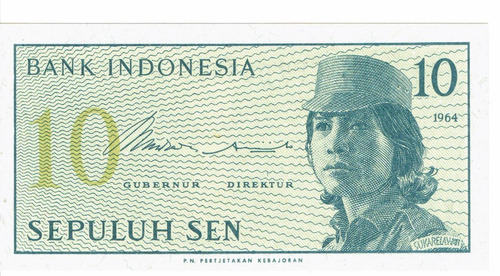 Billete De Indonesia, De 10 Sem, Sin Circular.  Jp
