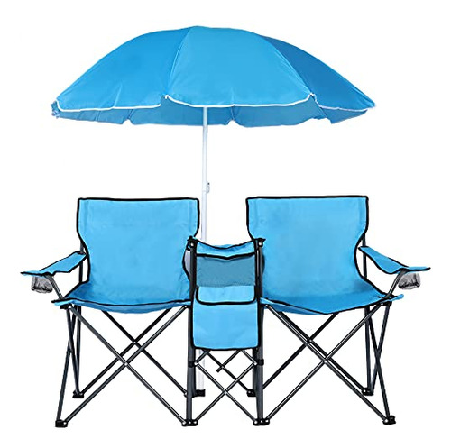 Okl Silla De Picnic Portatil Doble Plegable Con Soporte Para