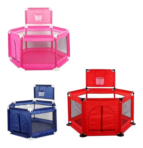 Corral Hexagonal Con Aro De Basket Para Bebes