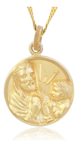 Medalla (sin Cadena) Oro 18k Laminado #258 Cristo Divino Color Dorado