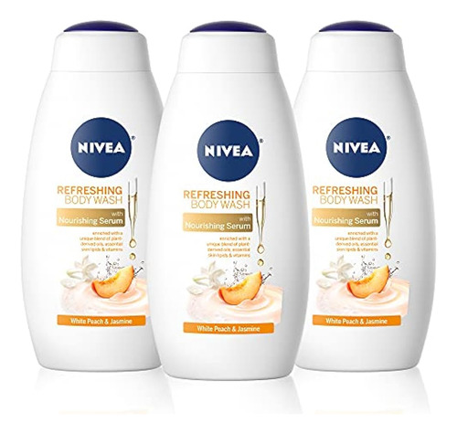 Nivea White Peach And Jasmine Body Wash Con Suero Nutritivo,