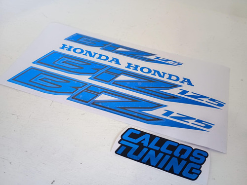 Calco Honda Biz 125 Azul Cromado