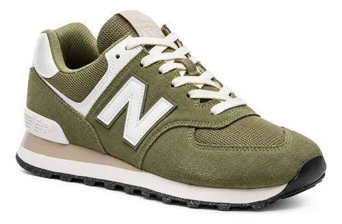 Tênis New Balance U574 Musgo Branco Estilo Retrô Clássico