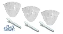 Comprar Hieleras Plástico Cristal C Tenaza Pinzas Hielo 3 Pzs Fiesta