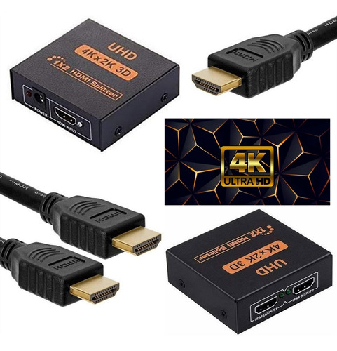 Splitter Multiplicador Amplificador 1x2 Hdmi Video 4k 2k 3d