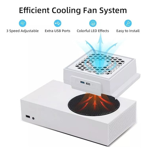 Y Ventilador De Refrigeración Lateral Led Para Xbox Serie S