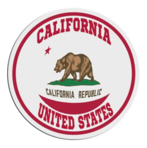 Parche Circular Escudo Usa California