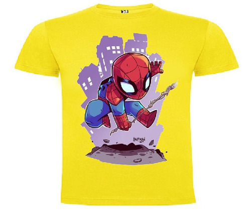 Polera Color Algodón 100% Niños Spiderman Nuevo