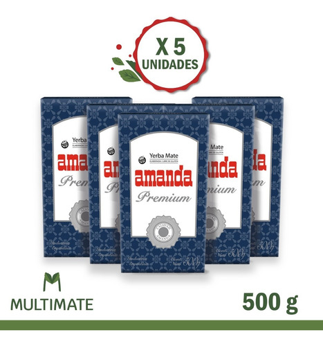 Yerba Mate Amanda Premium Pack 5/unidades 500g